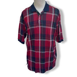 CATALINA Oversized Plaid Flannel Polo Shirt Size L